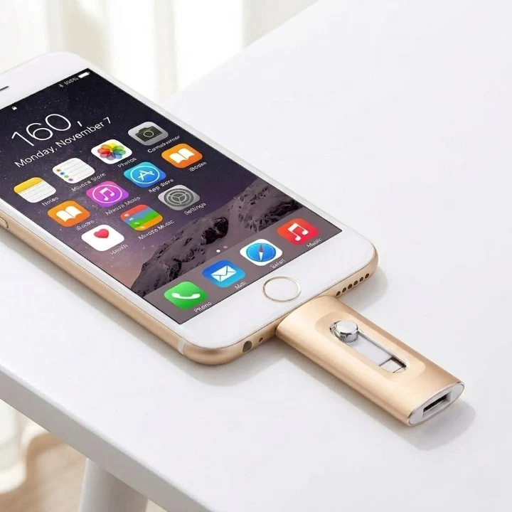 USB Stick 256GB – 3-in-1 Opslag voor iPhone, Smartphone & PC