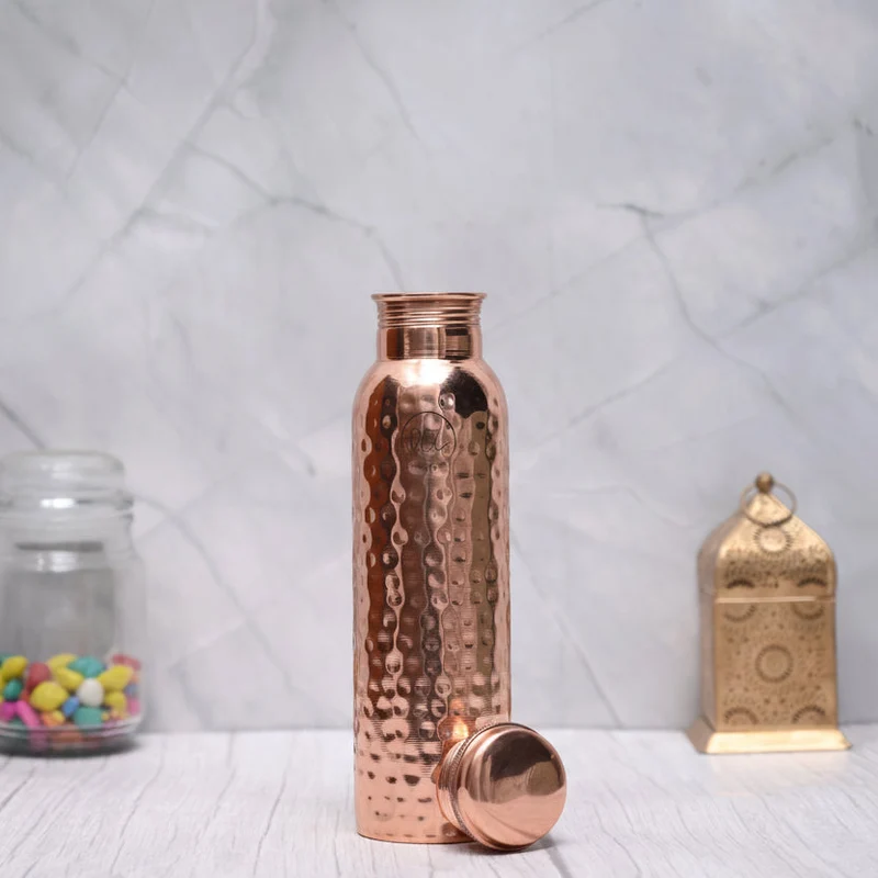 RVS Waterfles 800 ml – Lekvrije Drinkfles met Roségouden Afwerking