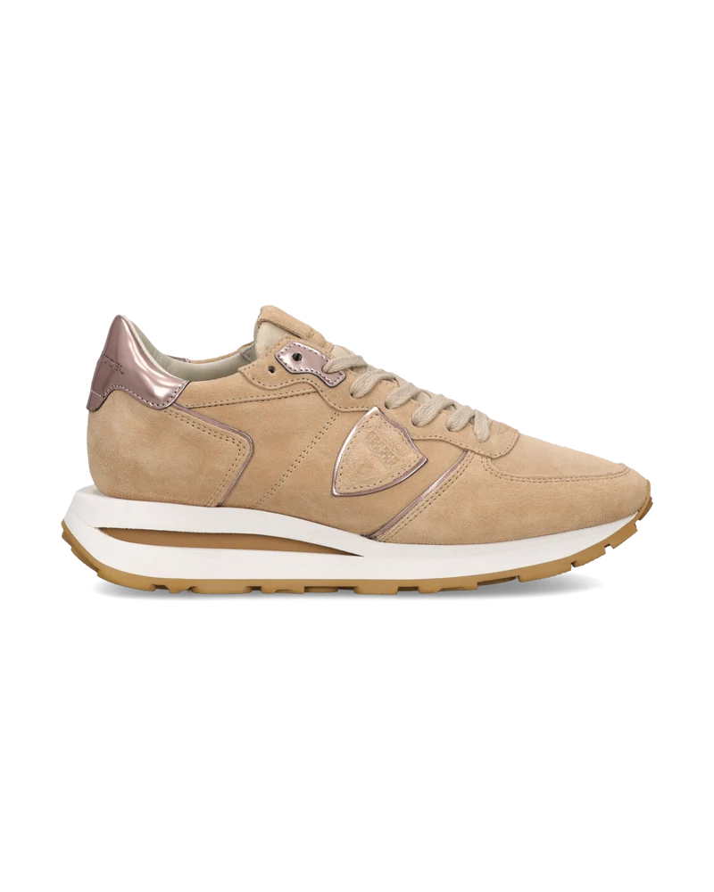 Sneakers Tropez Haute Women with metallic details, Beige