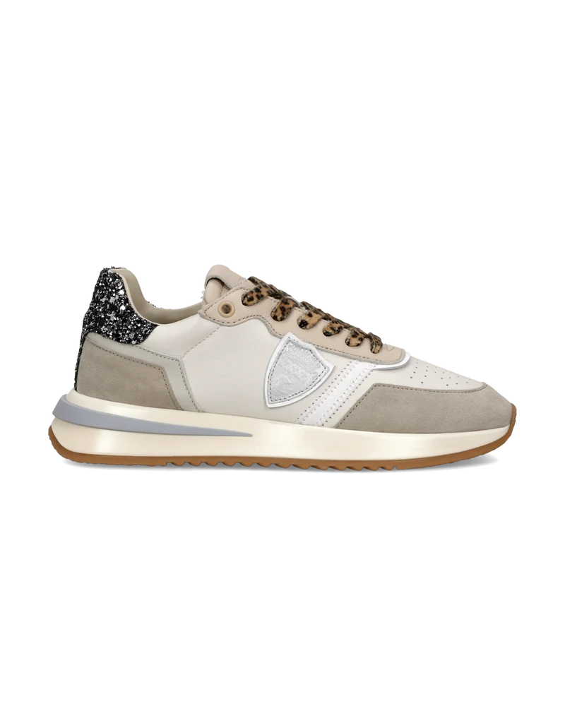 Sneakers Tropez 2.1 Women with glitter heel tab, Sand Black