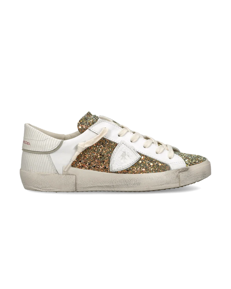 Sneakers Prsx Women, White Gold Green