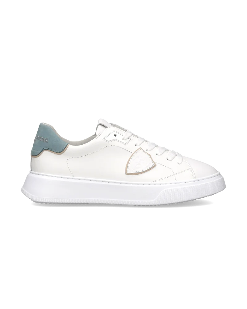 Sneakers Temple Men, White Light Blue