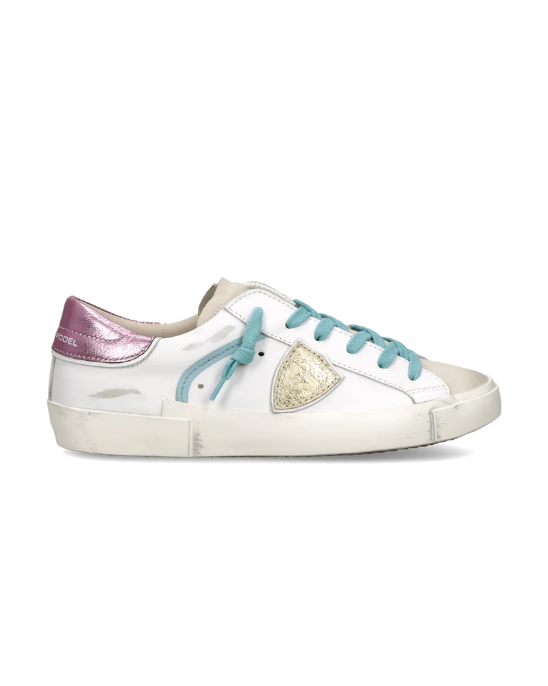 Sneakers Prsx Women, White Fuchsia Light Blue