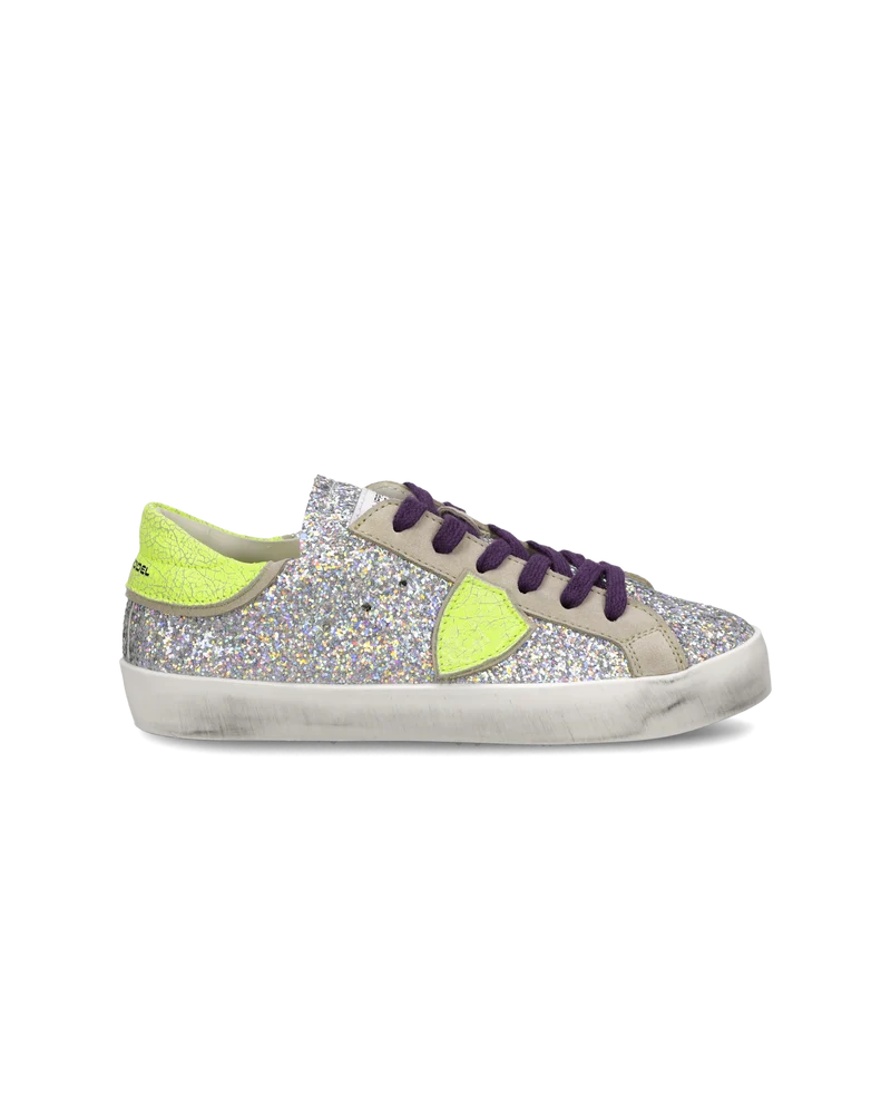 Sneakers Prsx Kids, Silver Neon