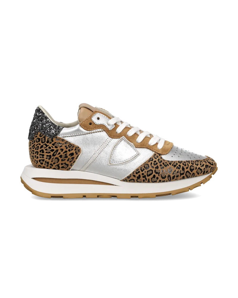 Sneakers Tropez Haute Women, Silver Animal-Print