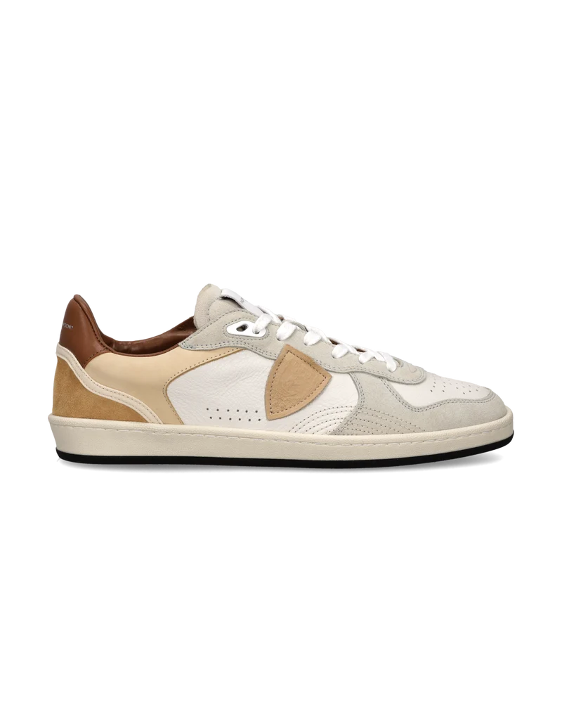 Sneakers Pgal Men, Milk White Beige Brown
