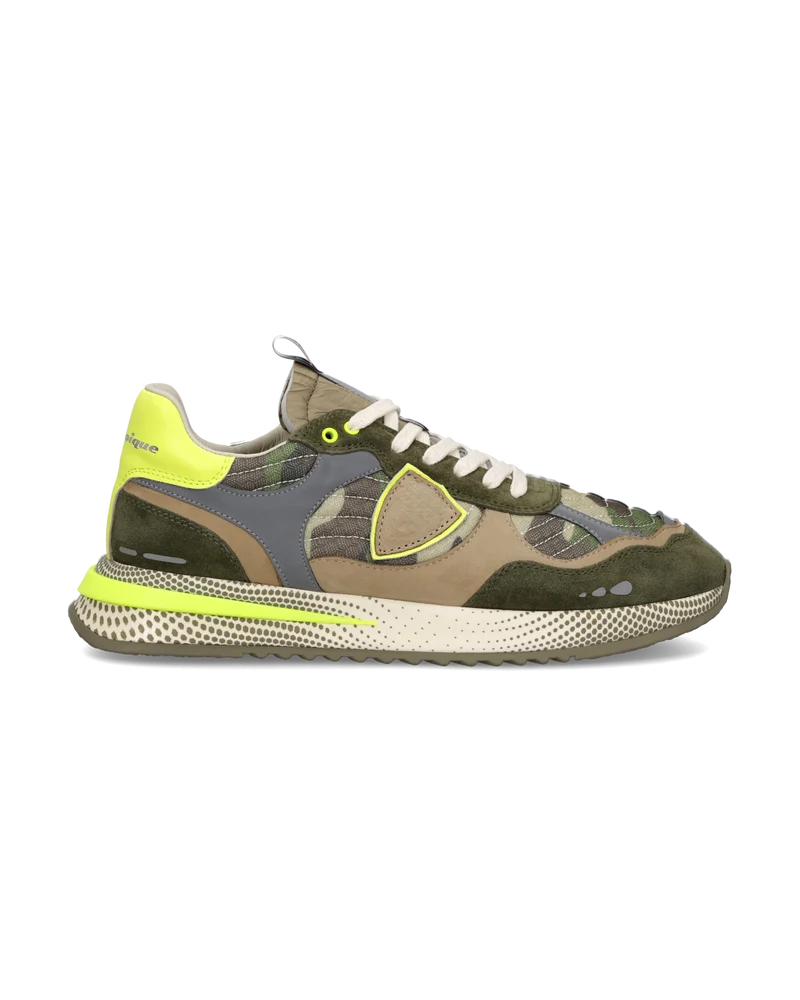Sneakers Olympique Running Men, Military Green Yellow