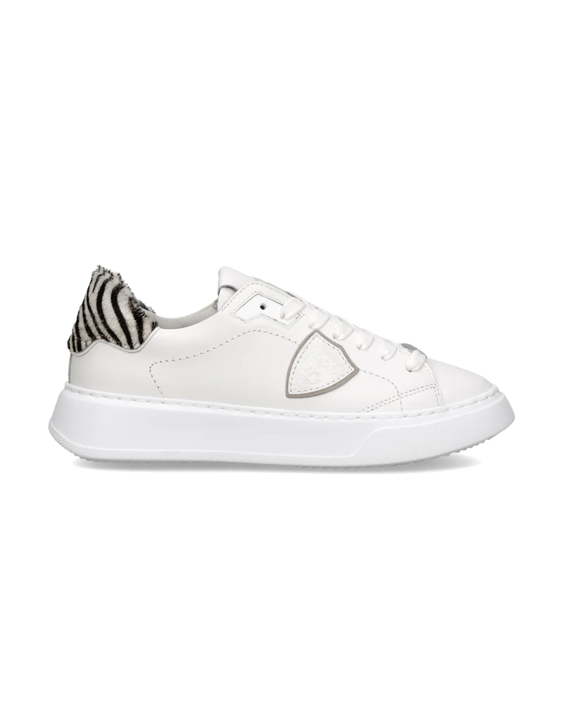 Sneakers Temple Tennis Women, White Animal print