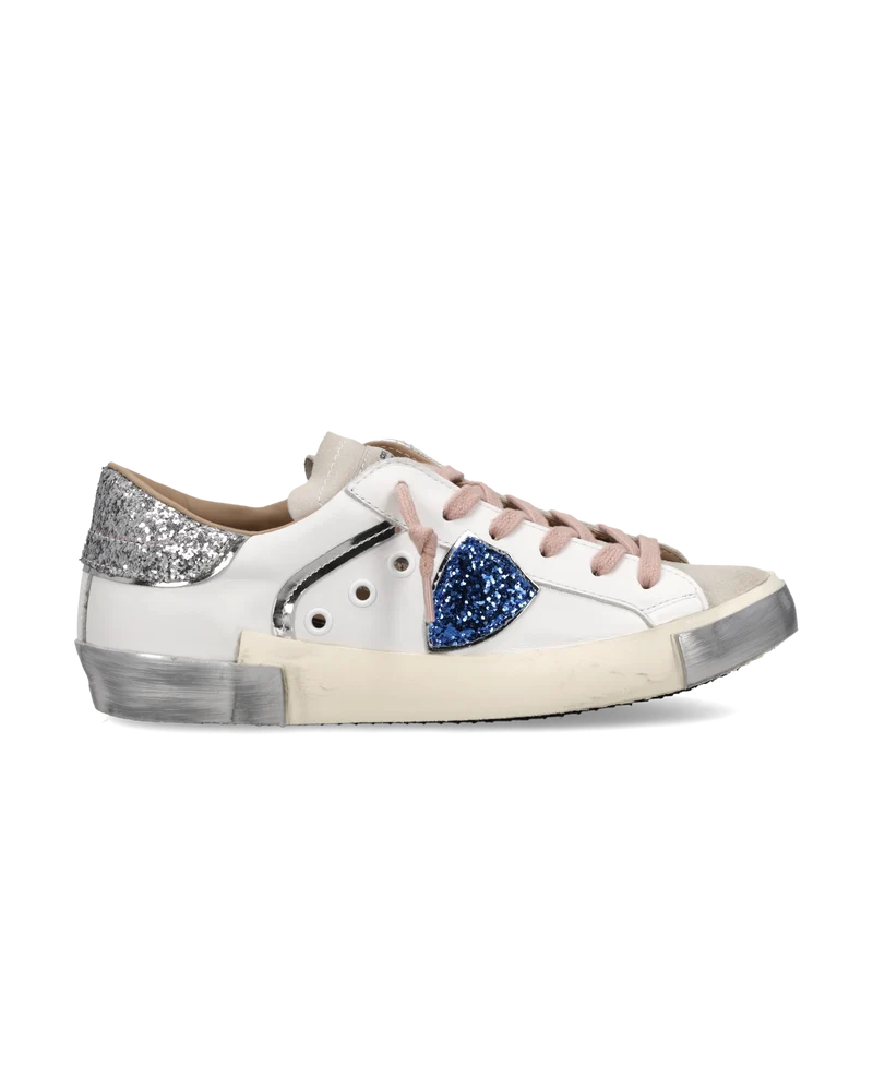 Sneakers Prsx Women, White Silver Light Blue