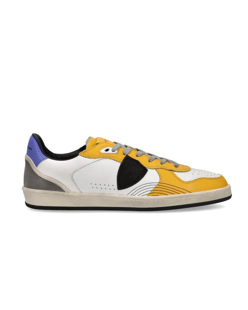 Sneakers Pgal Men, White Yellow Blue