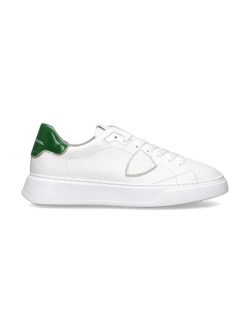 Sneakers Temple Men, White Bottle Green
