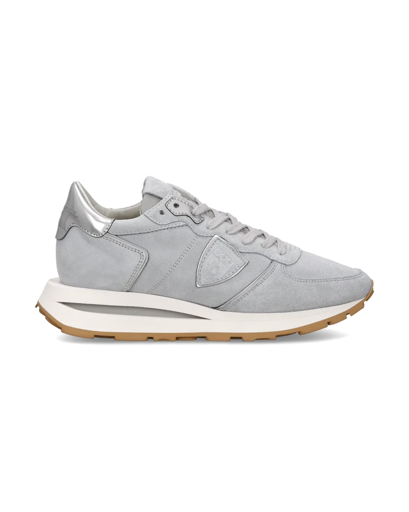 Sneakers Tropez Haute Women with metallic details, Light Blue
