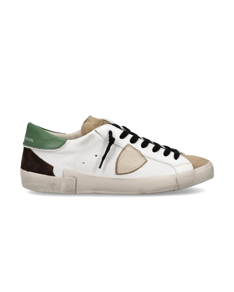 Sneakers Prsx Men, White Bottle Green Brown