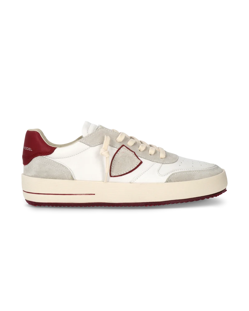 Sneakers Nice Tennis Men White, White Bordeaux