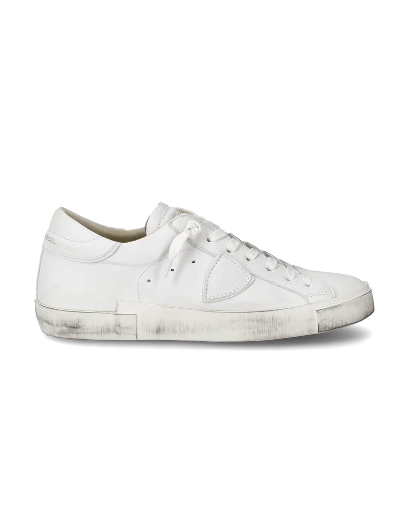 Men's Prsx Low-Top Sneakers in Leather, White