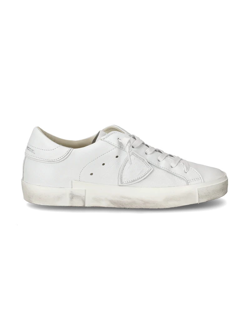 Women's Prsx Low-Top Sneakers in Leather, White