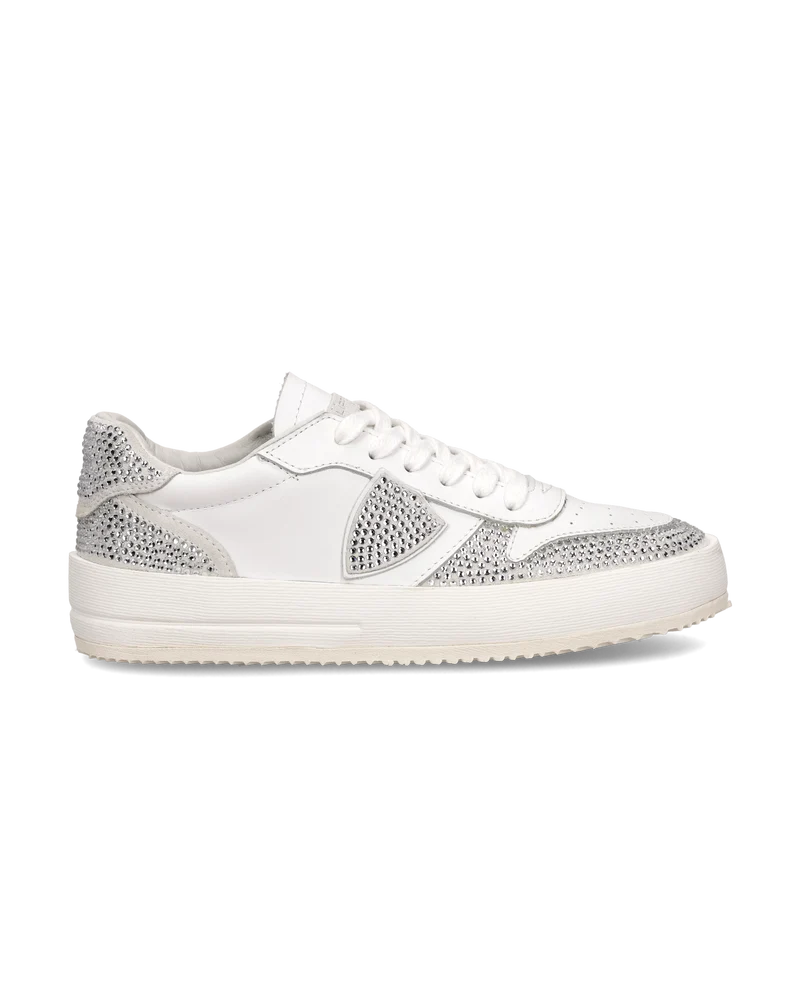 Sneakers Nice Tennis Women with stones, White