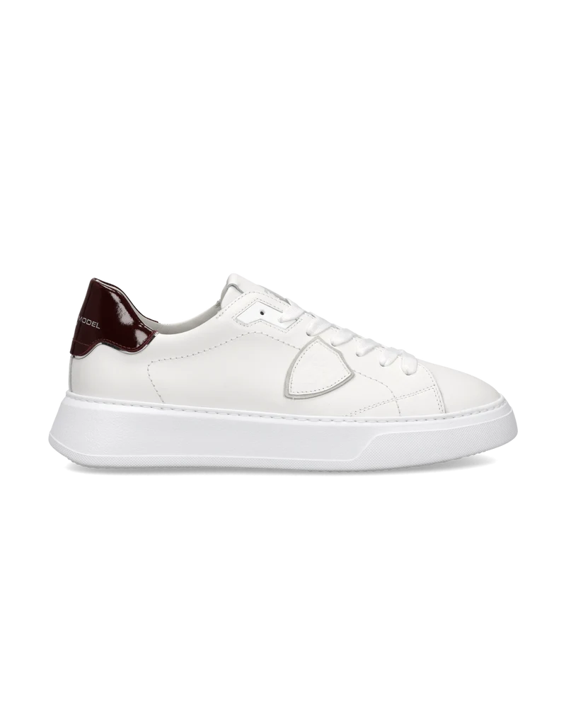 Sneakers Temple Men, White Burgundy
