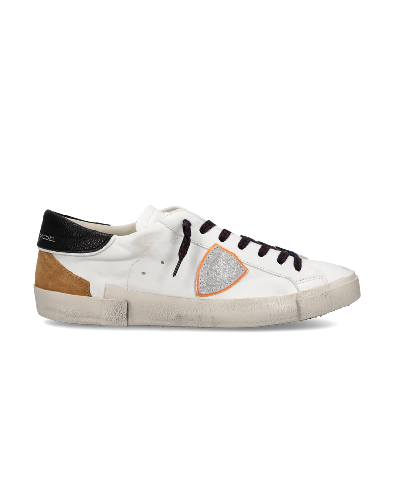 Sneakers Prsx Men, White Black Cognac