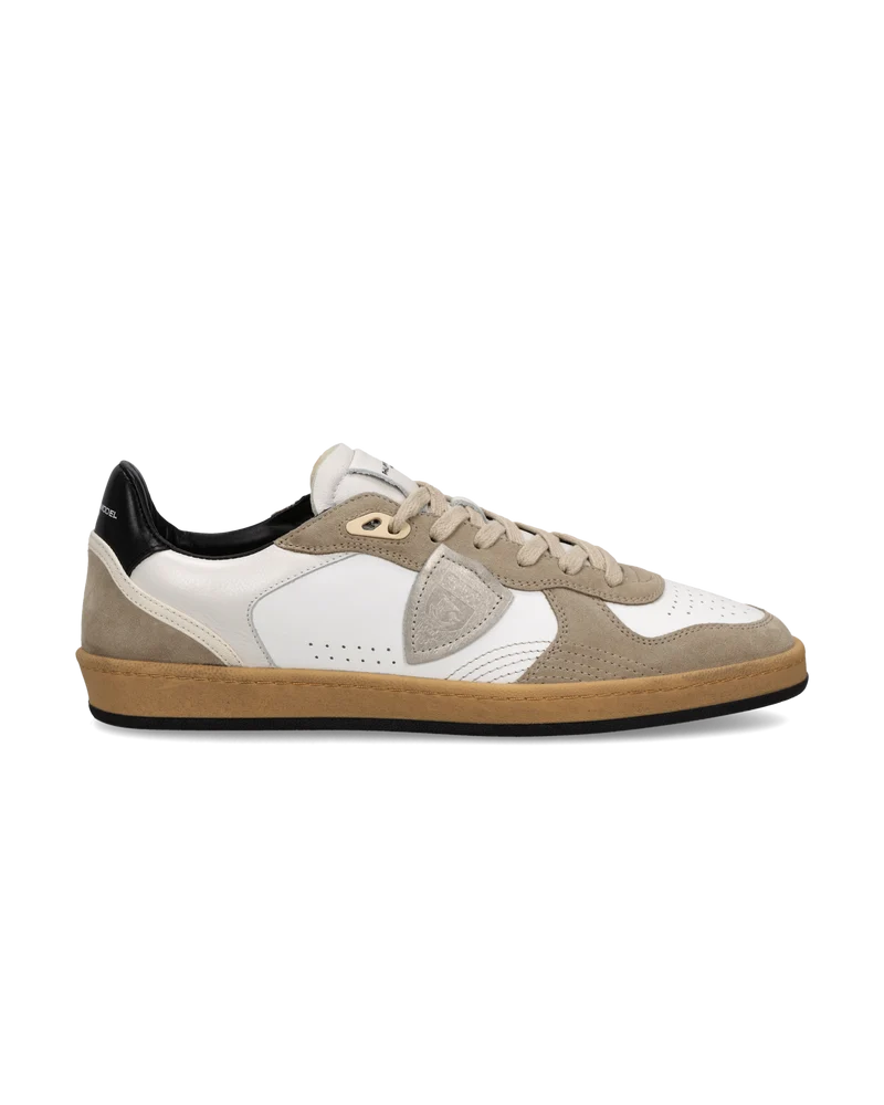 Sneakers Pgal Men, White Beige Black