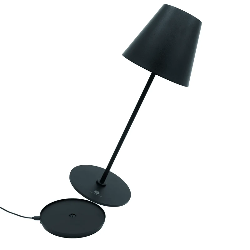 Fullambience Stable Oplaadbare tafellamp Zwart - Draadloze Tafellamp met Oplaadstation
