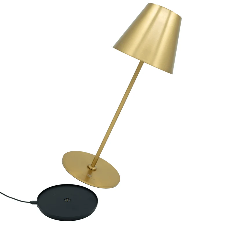 Fullambience Stable Goud - Gouden Draadloze Tafellamp met Oplaadstation