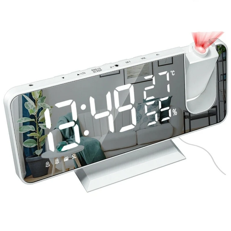 Wekker - LED Projectie Wekker met USB Oplader - Astronatic
