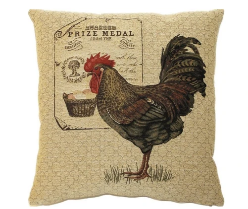 Gobelin Kussen Left Facing Chicken, beige