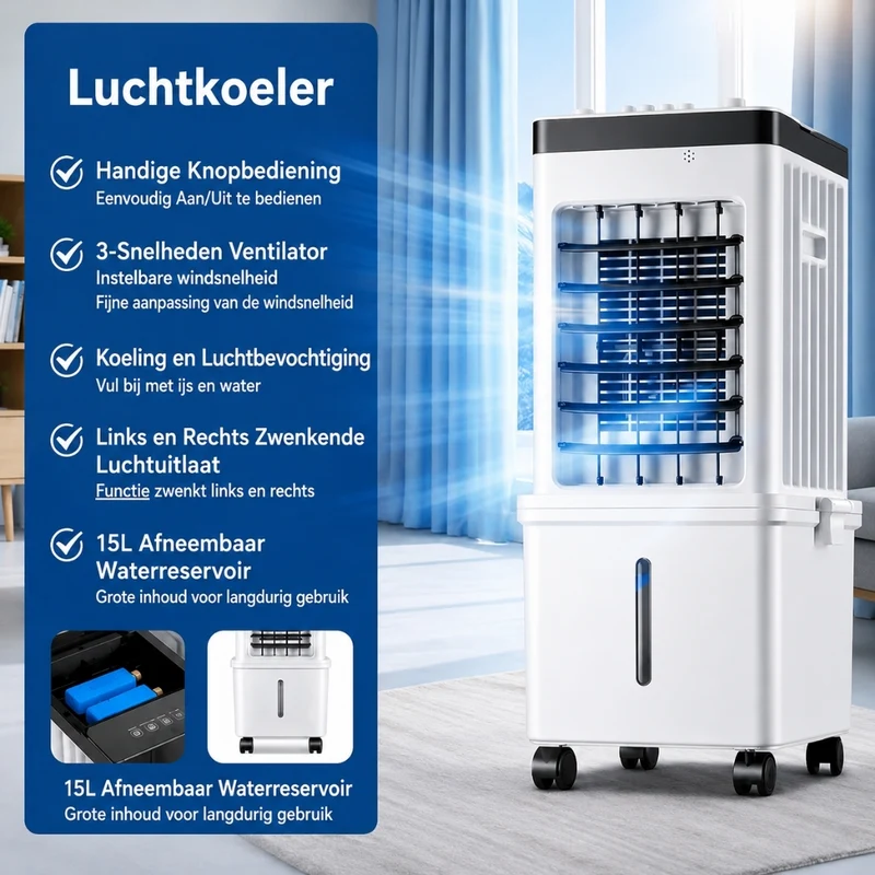 Draagbare airconditioner - 3-in-1 Luchtkoeler