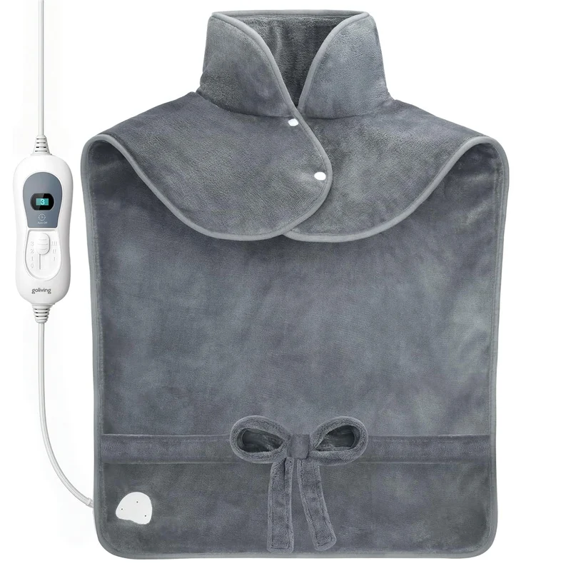 Goliving Elektrische Deken Voor Rug en Nek - 100 Watt - 60 x 90 cm - Grijs
