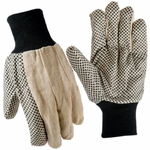 Tru-Guard 9163-26 Pair Of Large White Cotton Canvass Gloves With Gripper Dots - Quantity of 12