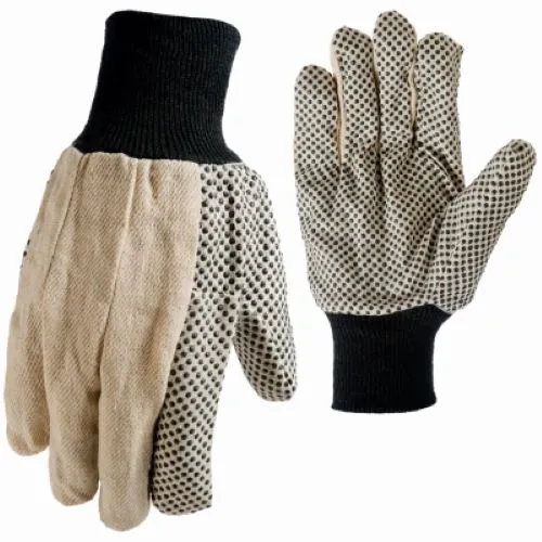 Tru-Guard 9162-26 Pair Of Medium White Cotton Canvass Gloves With Gripper Dots - Quantity of 12