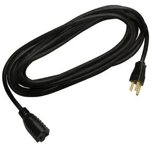 Master Electrician 02306ME 15' 16/3 SJTW Black Round Vinyl Indoor / Outdoor 13A Extension Cord - Quantity of 12