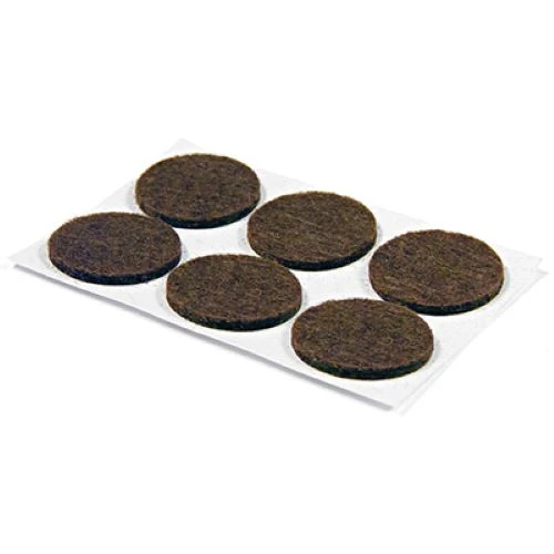 Tru-Guard 23150TV 6-Pack of 3/4" Brown Round Self Adhesive Felt Cupboard Door Bumpers - Quantity of 10