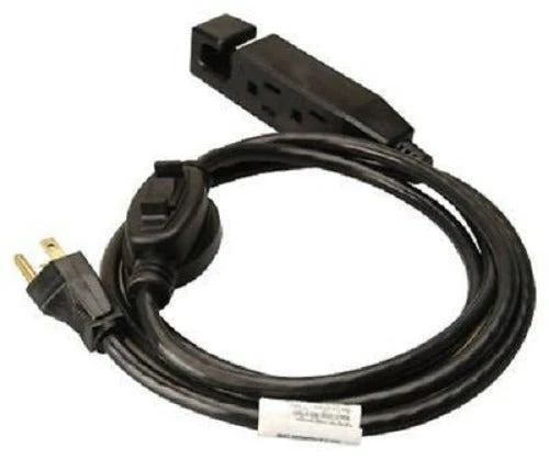 Master Electrician 04005ME 6' 16/3 SJTW Black Indoor Extension Cords With Inline Switch - Quantity of 5
