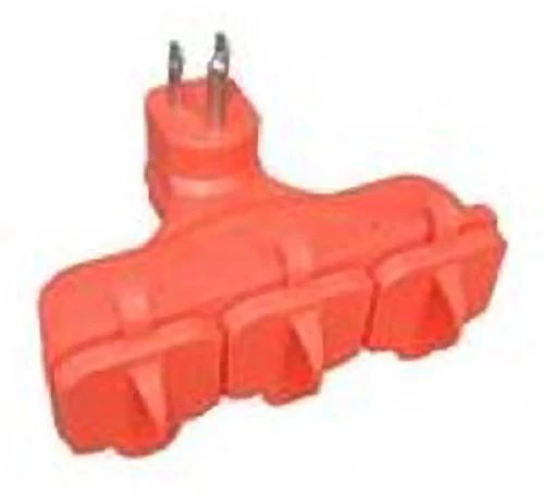 Master Electrician KAB-3FLU-ORG Orange Outdoor 3-Way Electrical Outlet Plug Adapter With Weatherproof Covers - Quantity of 3