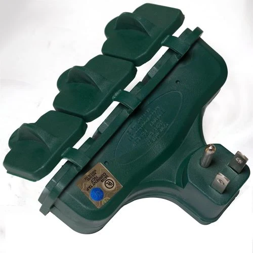 Master Electrician KAB-3FLU Green Outdoor 3-Way Electrical Outlet Plug Adapter With Weatherproof Covers - Quantity of 14