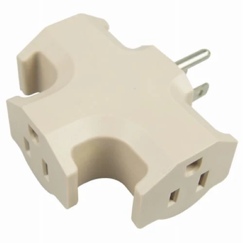 Master Electrician KAB3FT Heavy Duty Beige 3-Way Grounded Electrical Outlet Adapter - Quantity of 12