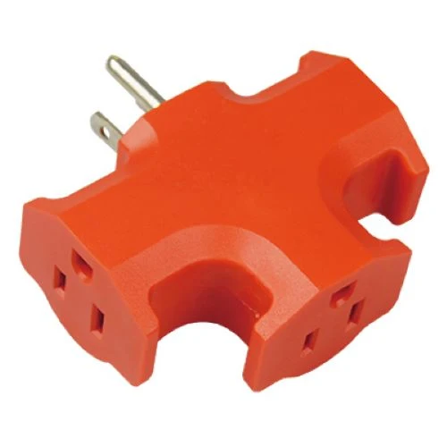 Master Electrician KAB-3FT Heavy Duty Orange Electrical 3-Way Grounded Outlet Adapter - Quantity of 36