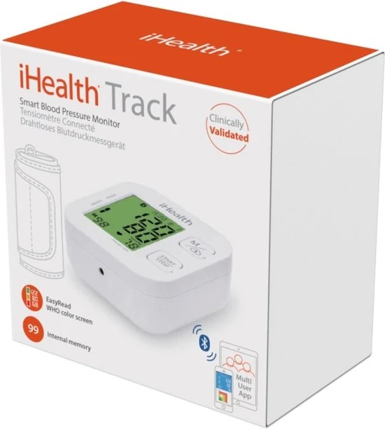iHealth Track KN-550BT - Bloeddrukmeter Bovenarm - Hartslagmeter- Manchet 22 - 42 cm