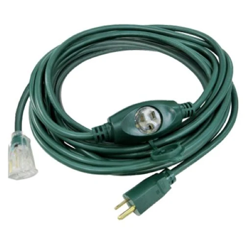 Master Electrician 09001ME 25' 14/3 SJTW Multi-Outlet Green Outdoor Extension Cord - Quantity of 4