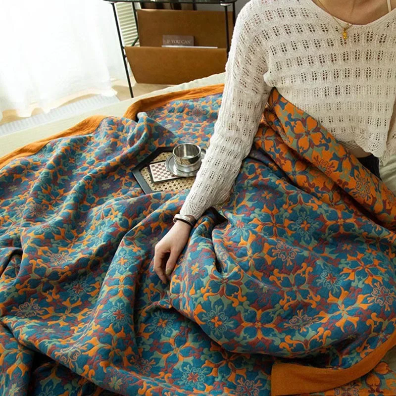 Solmere Dekbed – Zeslaags biologisch katoenen dekbed met oranje-blauw omkeerbaar design