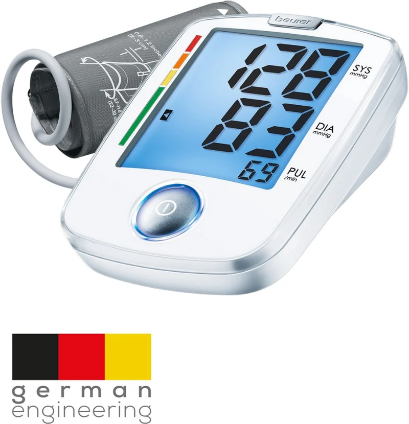 Beurer BM 44 Basic XL Bloeddrukmeter bovenarm - Aanbevolen door de Hartstichting - XL verlicht display - Manchet 22-30 cm