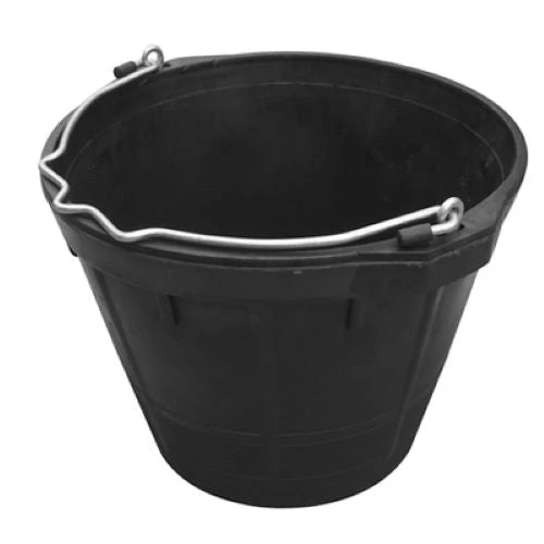 Master Rancher MR10QR/BUCK-BLK 10-Quart Black Rubber Farm Ranch Shop Utility Bucket Pail - Quantity of 6