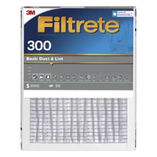 3M Filtrete 322-4 20" x 30" x 1" Gray Basic 300 Dust & Lint Reduction Pleated Air Filter 90 Day Filter - Quantity of 4