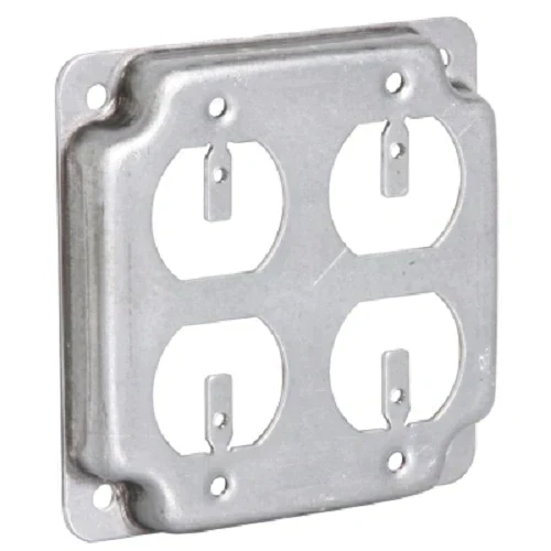 Raco 907C 4" Galvanized 2 Gang Metal Raised Receptacle Covers - Quantity of 50