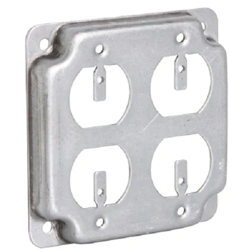 Raco 907C 4" Galvanized 2 Gang Metal Raised Receptacle Covers - Quantity of 40