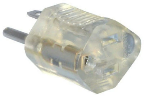 Pt Ho Wah 09907ME 15A Clear Lighted End Electrical Plug Grounding Adapter - Quantity of 4