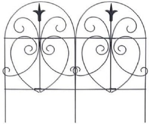 Panacea Products 89379 18" x 8' Black Romantic Garden Folding Fence Fencing - Quantity of 10