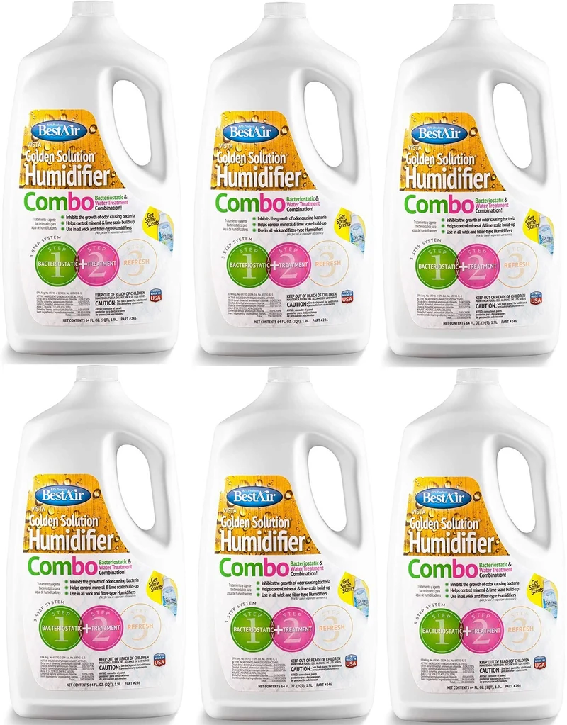 Best Air 246-PDQ 64 oz Bottle Of Golden Solutions Bacteriostatic Humidifier Water Treatment - Quantity of 6